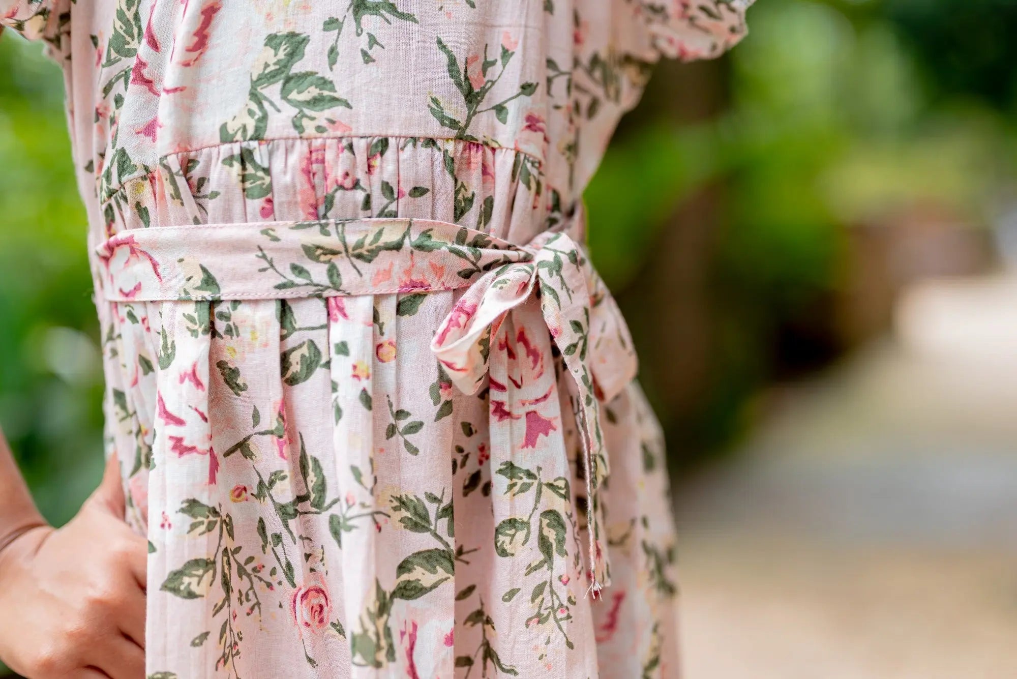 Anna Girls Pink Frilly Frock in Cotton Nimbu