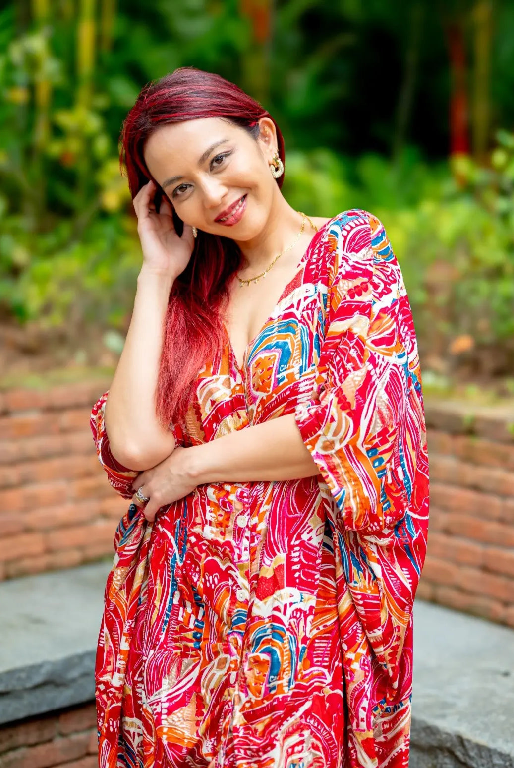 Mira Women's Pink Flowy Shirt Dress in Cotton Nimbu