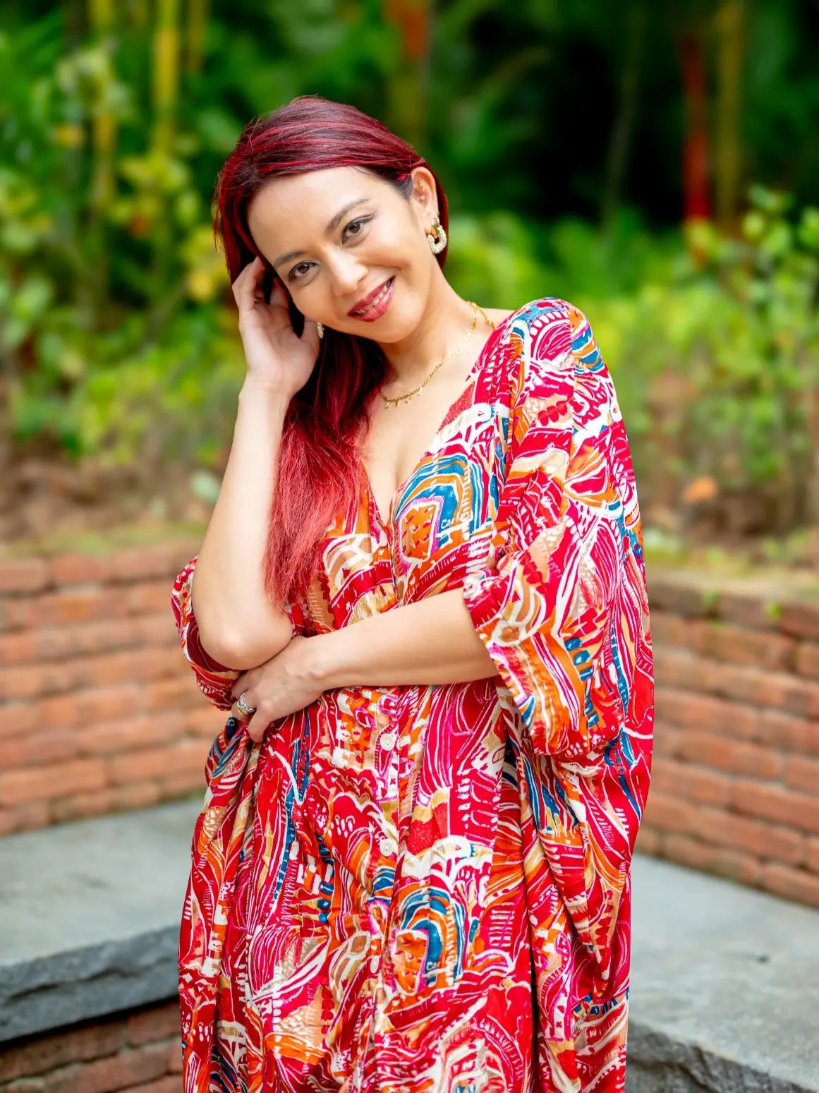 Mira Women's Pink Flowy Shirt Dress in Cotton Nimbu