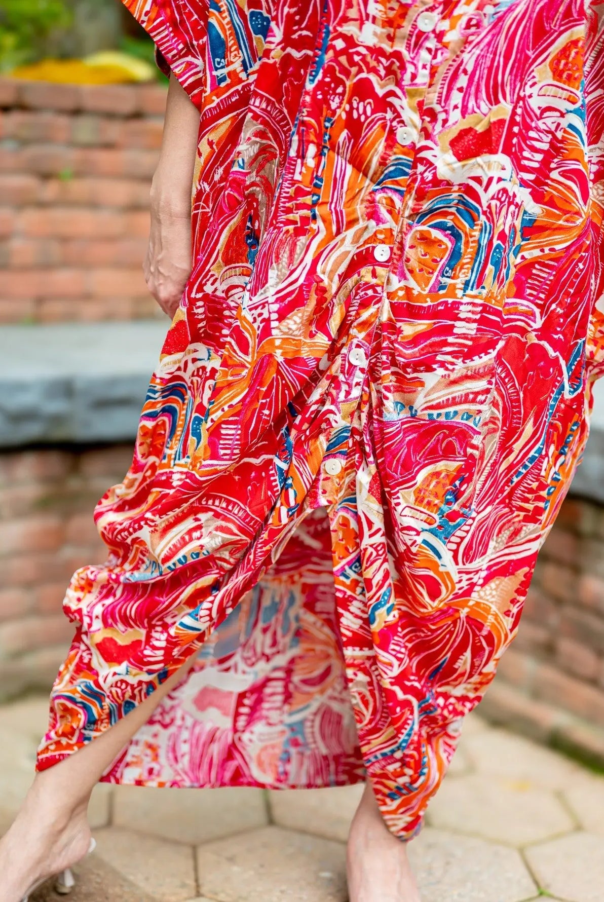 Mira Women's Pink Flowy Shirt Dress in Cotton Nimbu