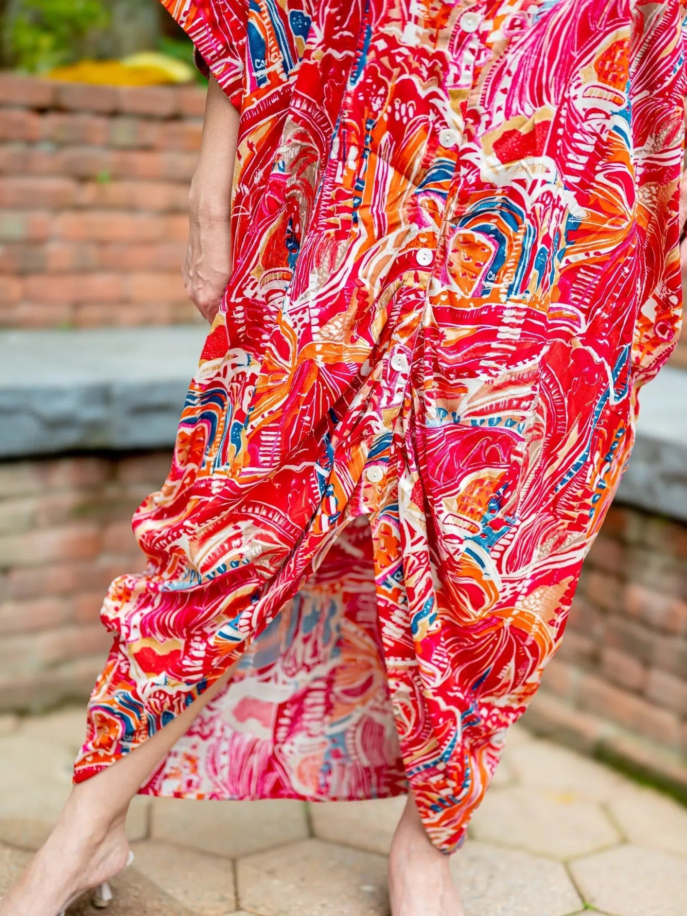 Mira Women's Pink Flowy Shirt Dress in Cotton Nimbu