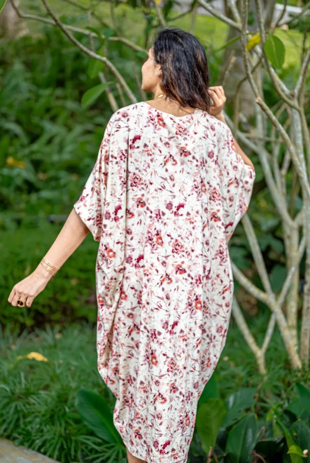 Mira Women's Off White Flowy Shirt Dress in Cotton Nimbu