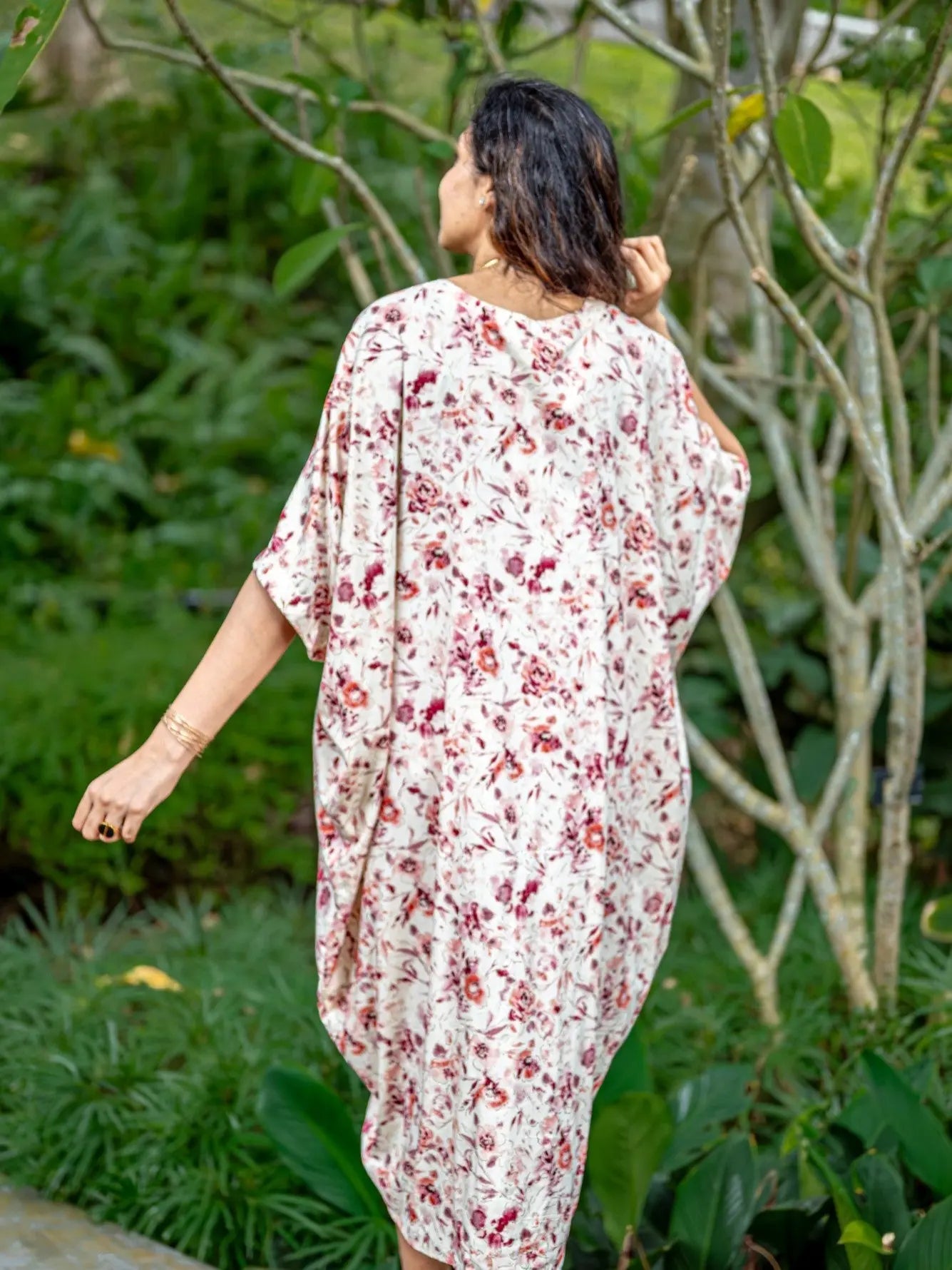 Mira Women's Off White Flowy Shirt Dress in Cotton Nimbu