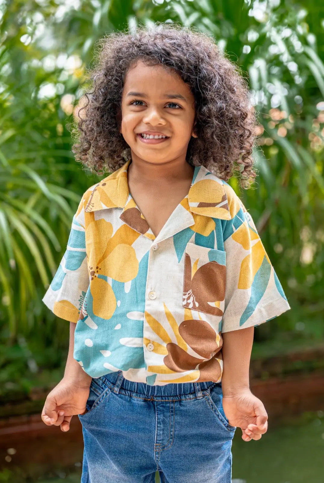 Valeria Beige Kids Shirt in Flex Cotton Nimbu