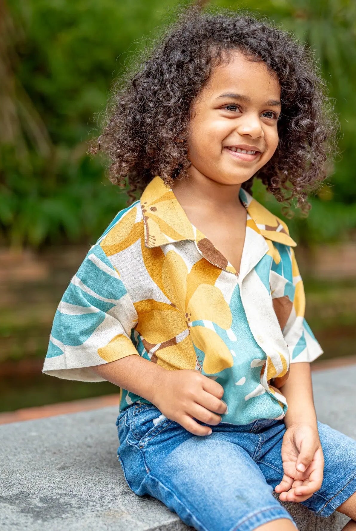 Valeria Beige Kids Shirt in Flex Cotton Nimbu