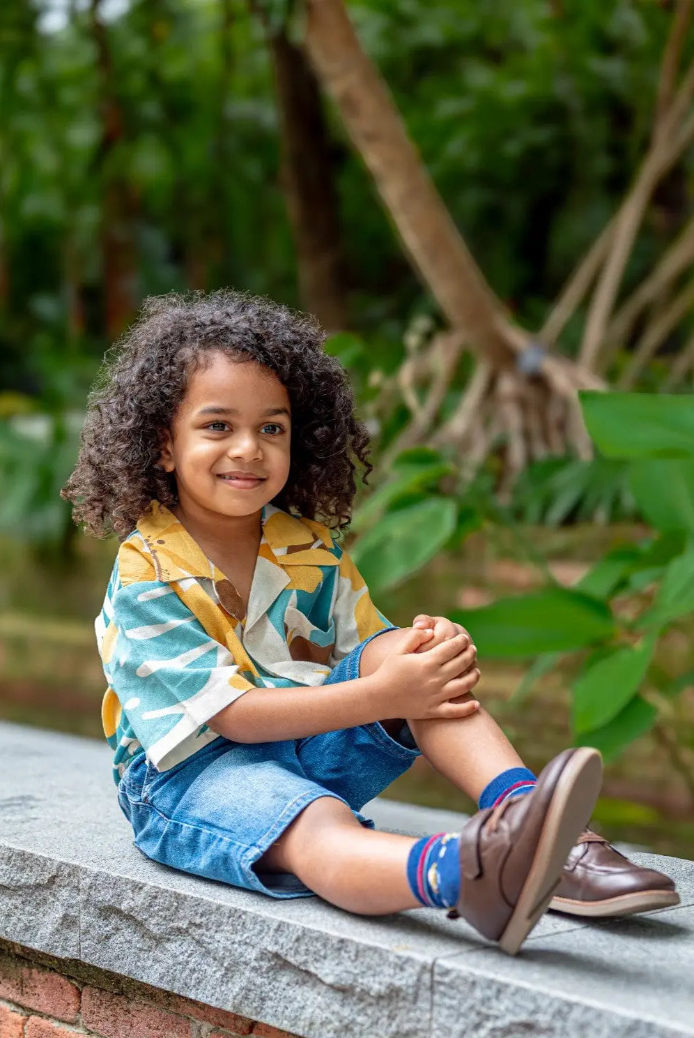 Valeria Beige Kids Shirt in Flex Cotton Nimbu
