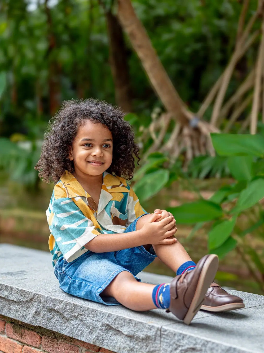 Valeria Beige Kids Shirt in Flex Cotton Nimbu