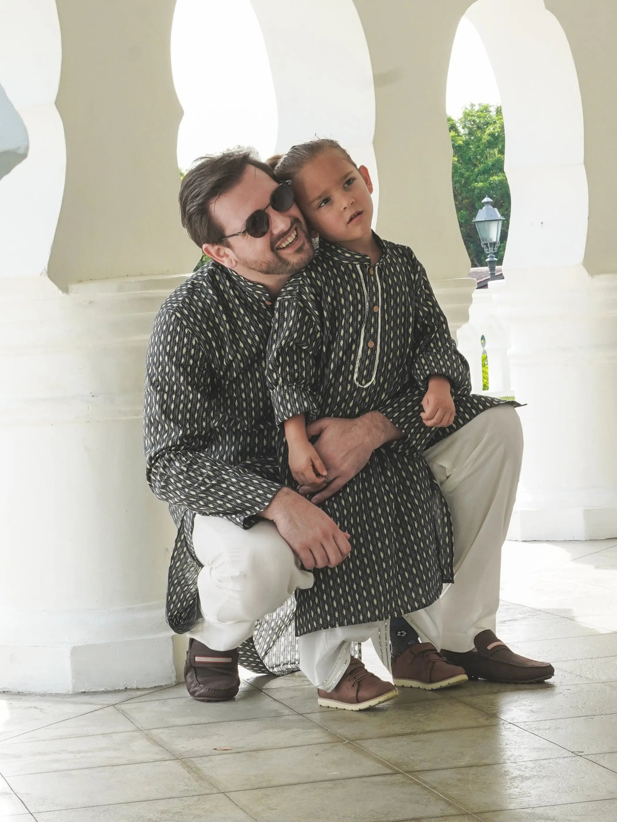 Noor Katha Blue Cotton Kurta Dhoti 5