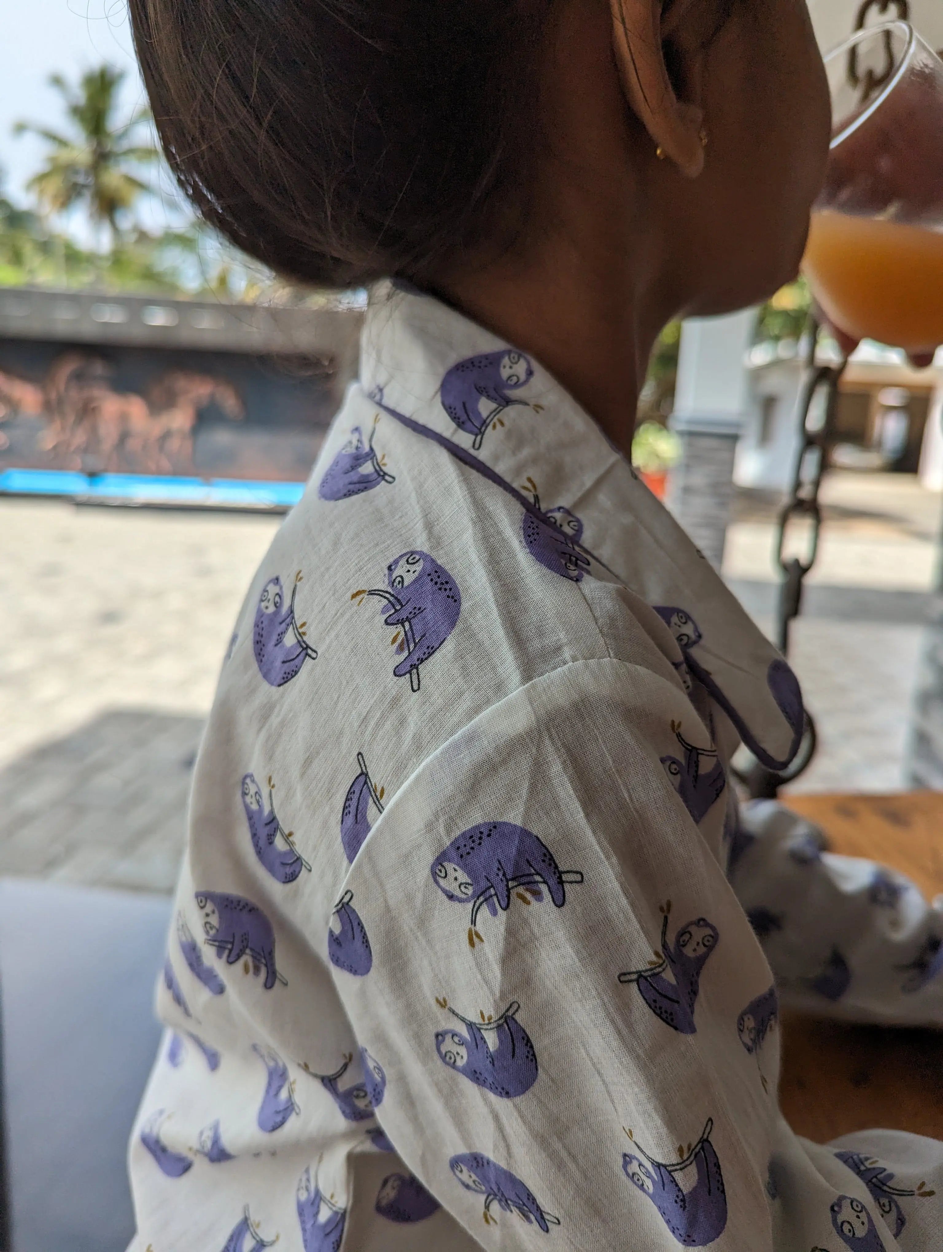 Sleepy Sloth Cotton PJ set for Kids Nimbu Kids