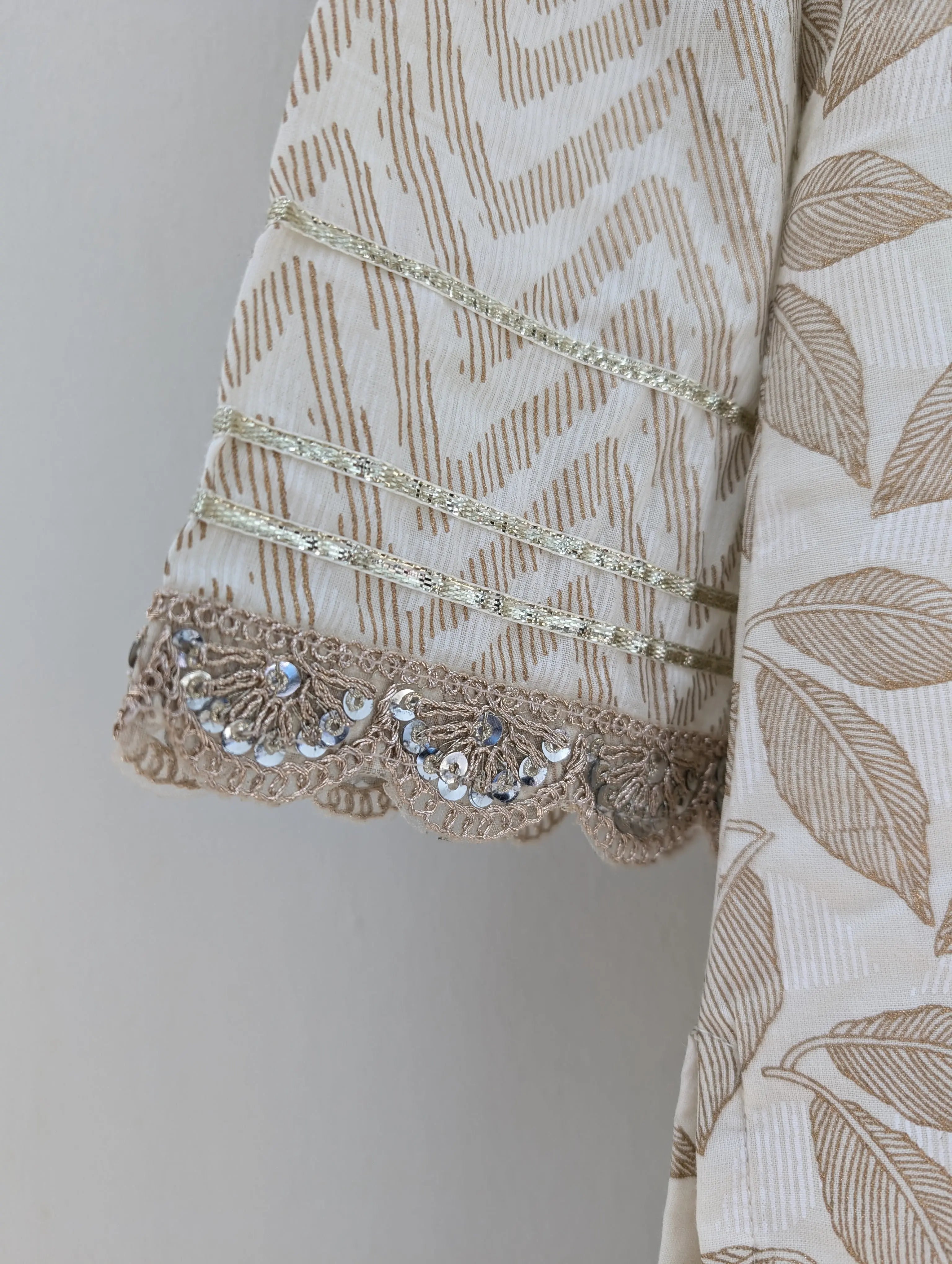 Zoya Girls White & Gold Kurta Salwar in Cotton Nimbu