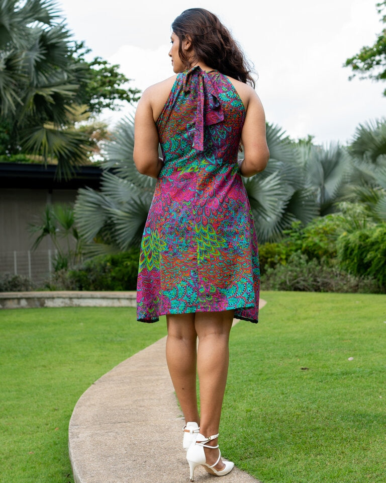 Peru Women's Halter Dress in Muslin Cotton