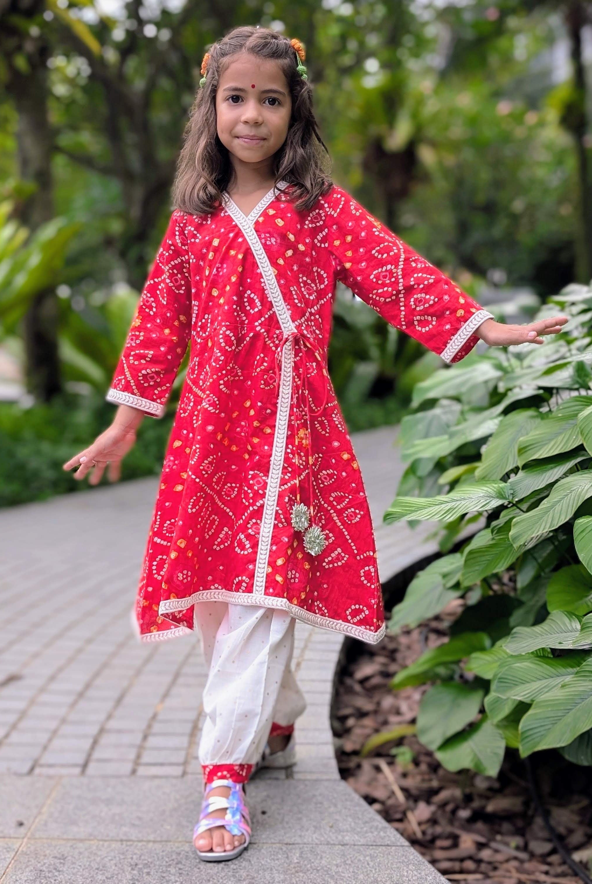 Radha Red Bandhani Angarkha