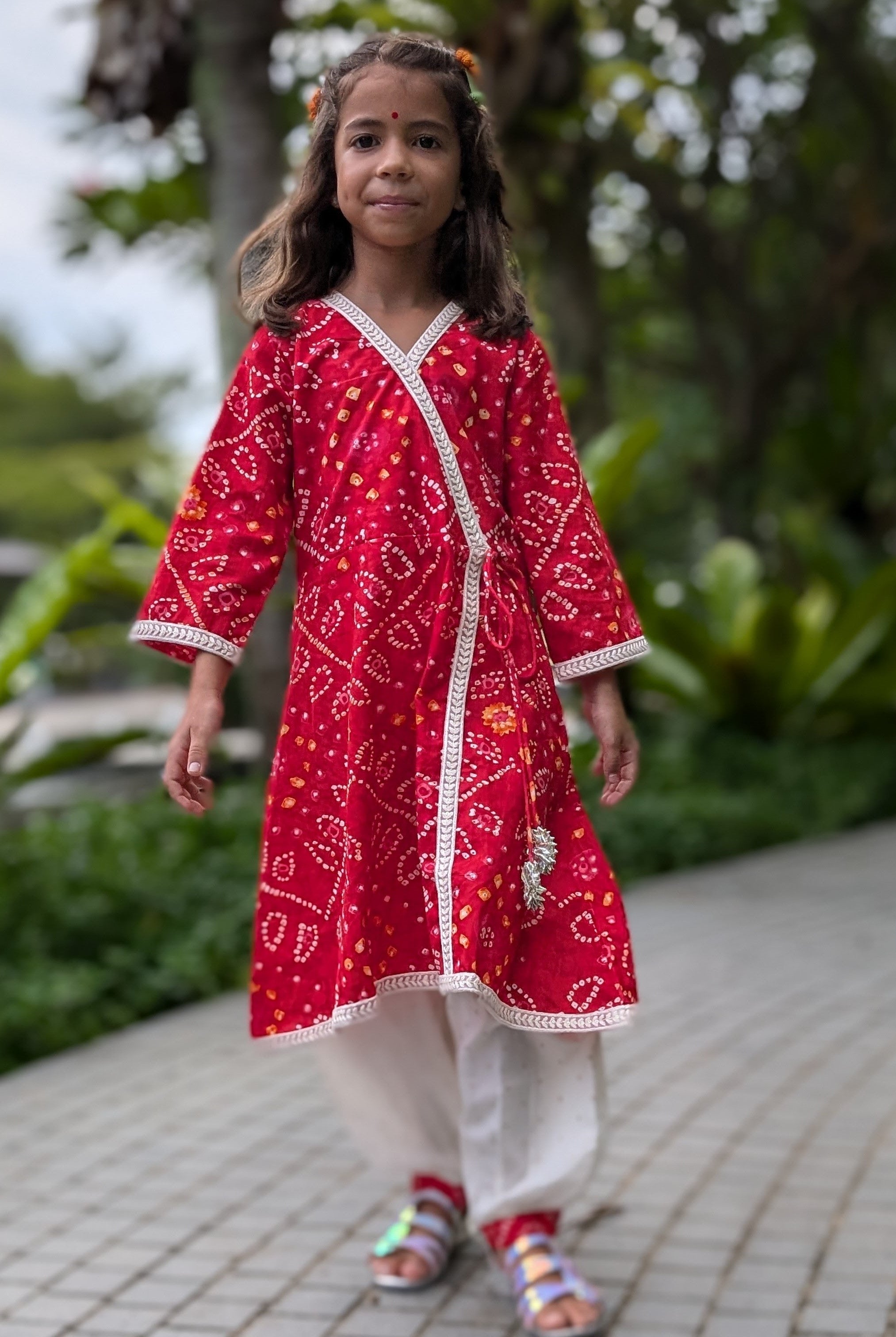 Radha Red Bandhani Angarkha