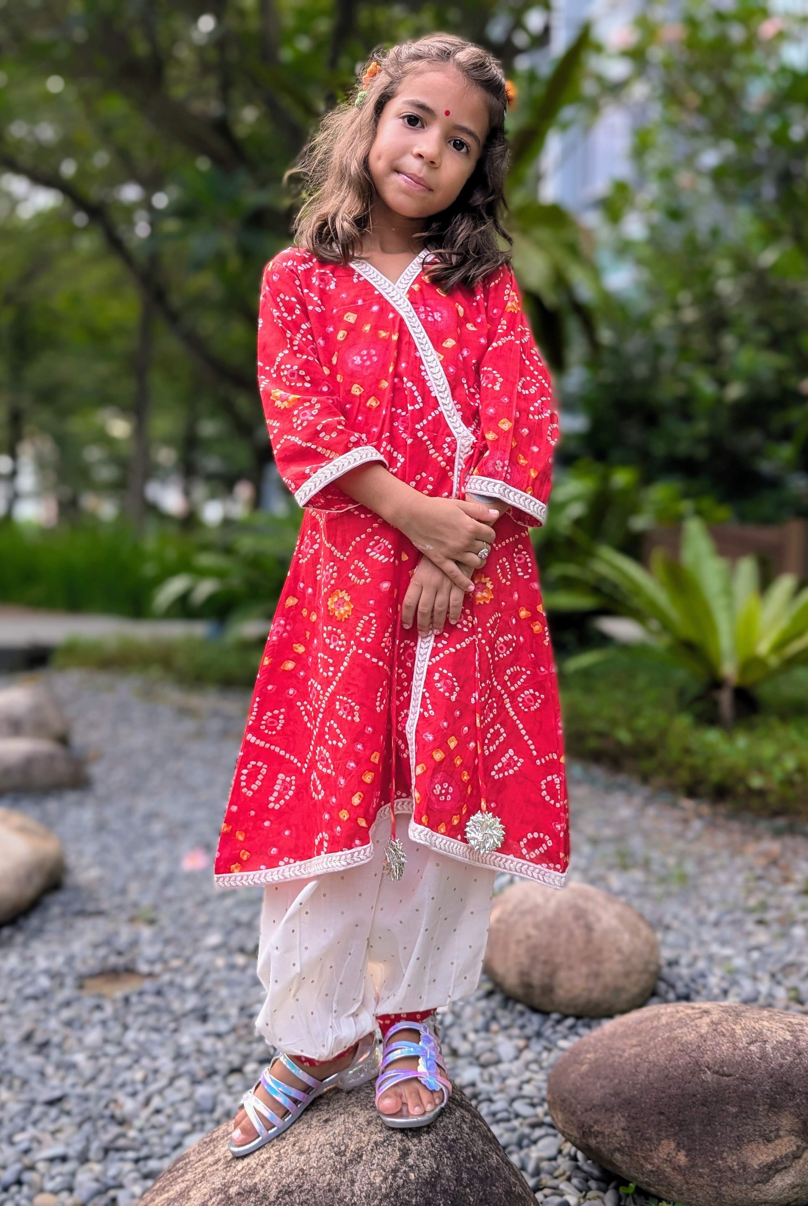 Radha Red Bandhani Angarkha