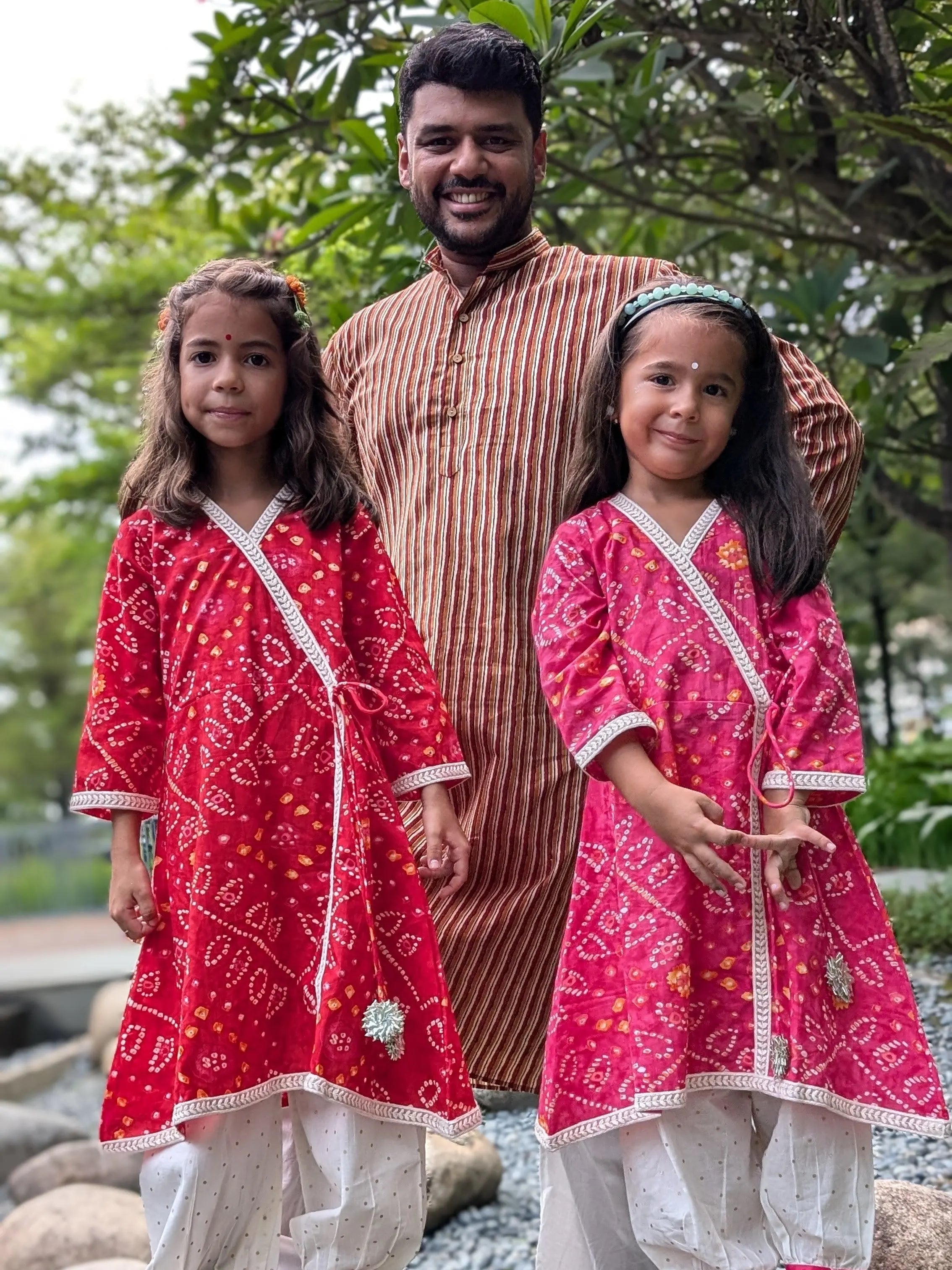 Radha Red Bandhani Angarkha Nimbu