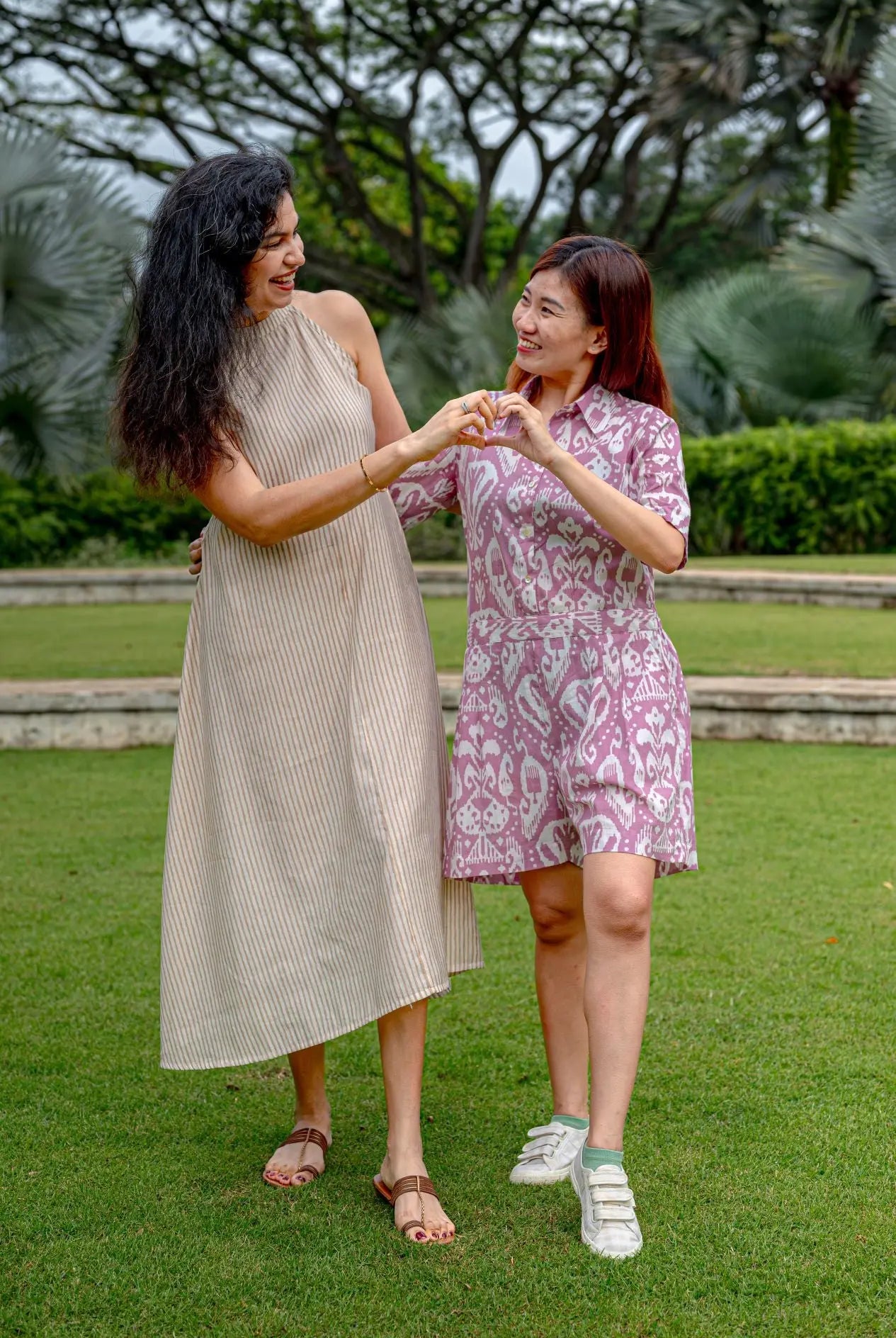 Samar Women's Halter Dress in Muslin Cotton Nimbu