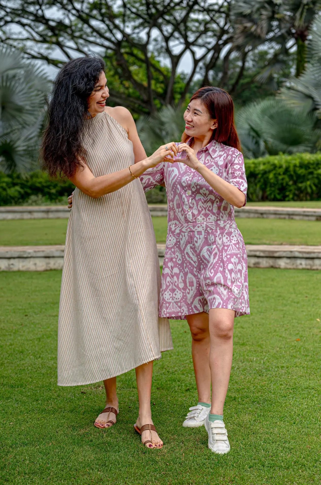 Samar Women's Halter Dress in Muslin Cotton Nimbu