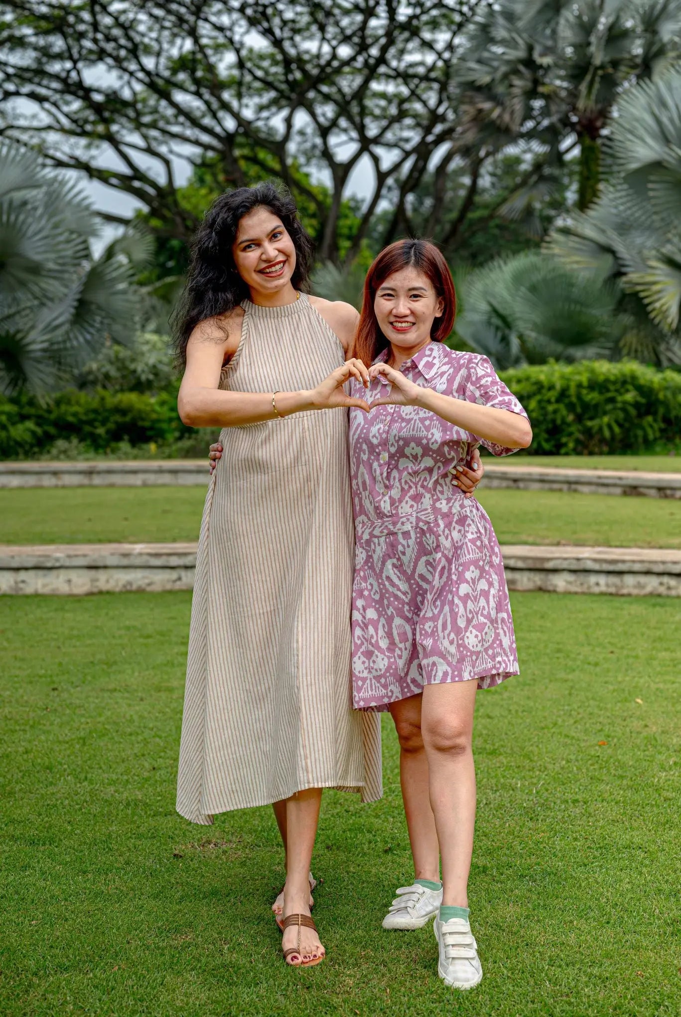 Samar Women's Halter Dress in Muslin Cotton Nimbu