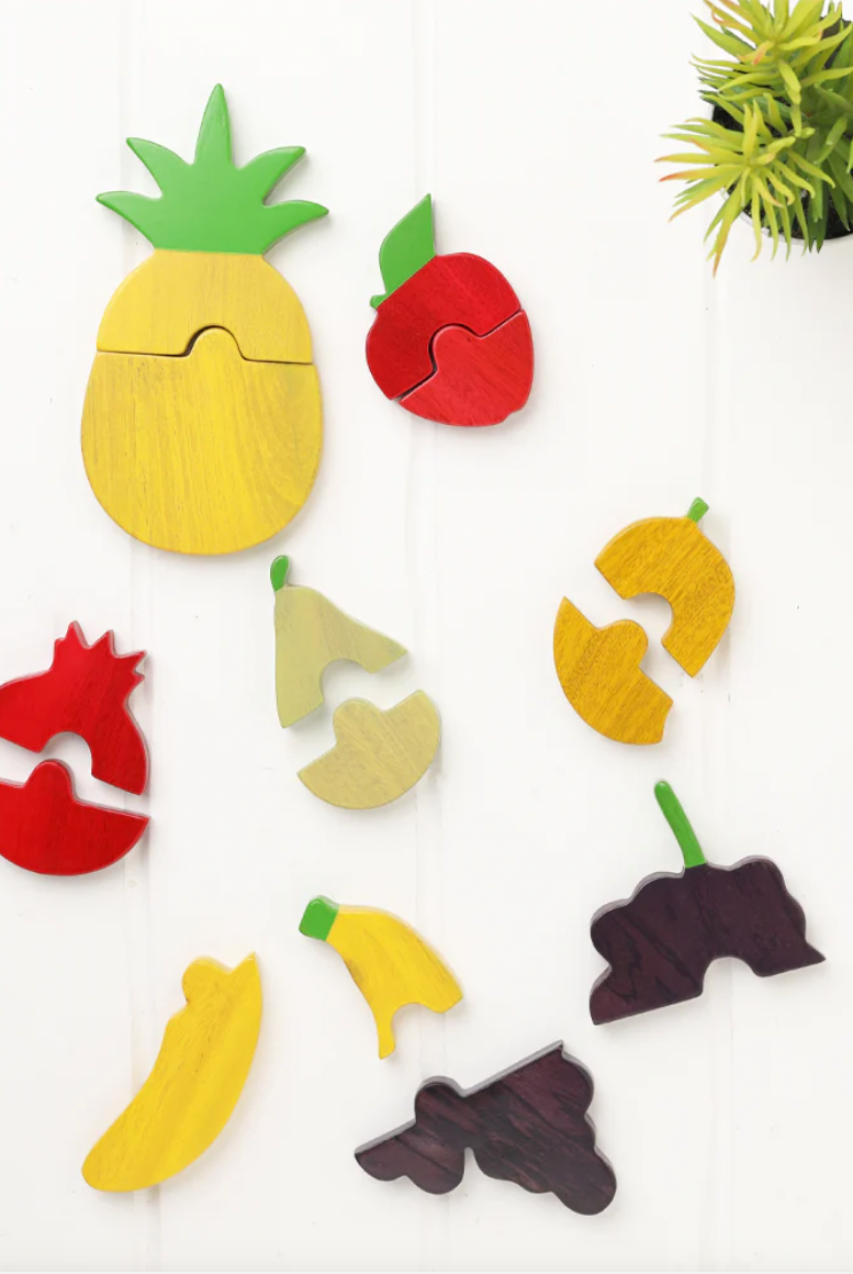 Ariro Toys Montessori Wooden Fruit Puzzle - Nimbu Kids