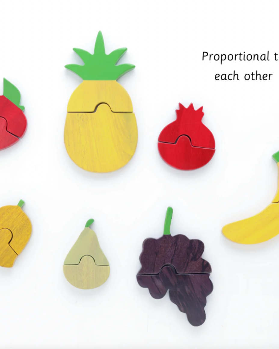 Ariro Toys Montessori Wooden Fruit Puzzle - Nimbu Kids