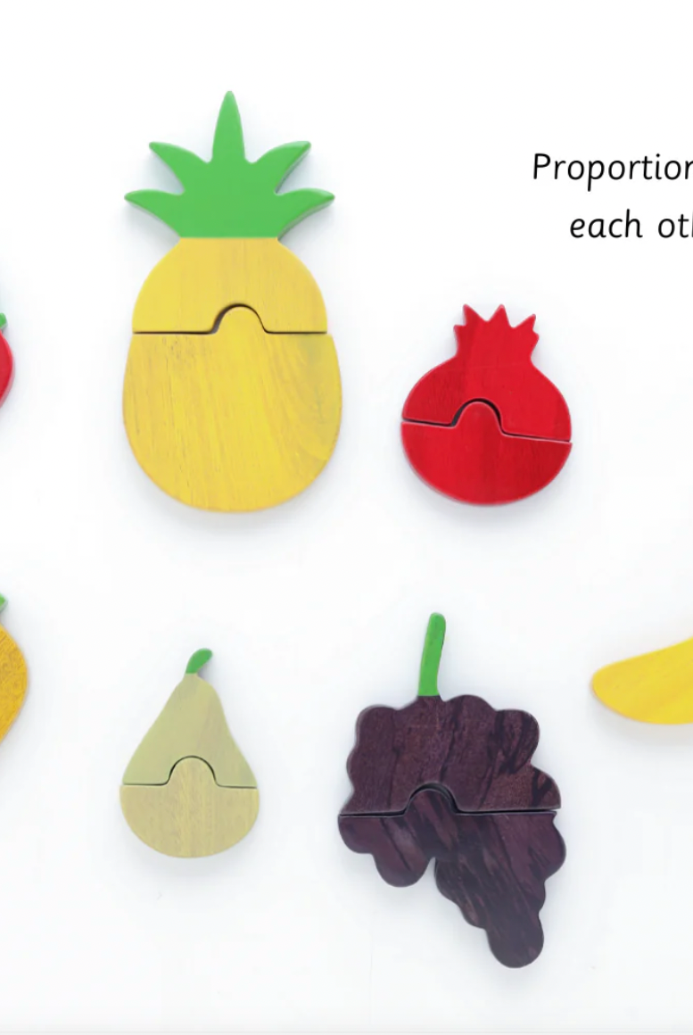 Ariro Toys Montessori Wooden Fruit Puzzle - Nimbu Kids
