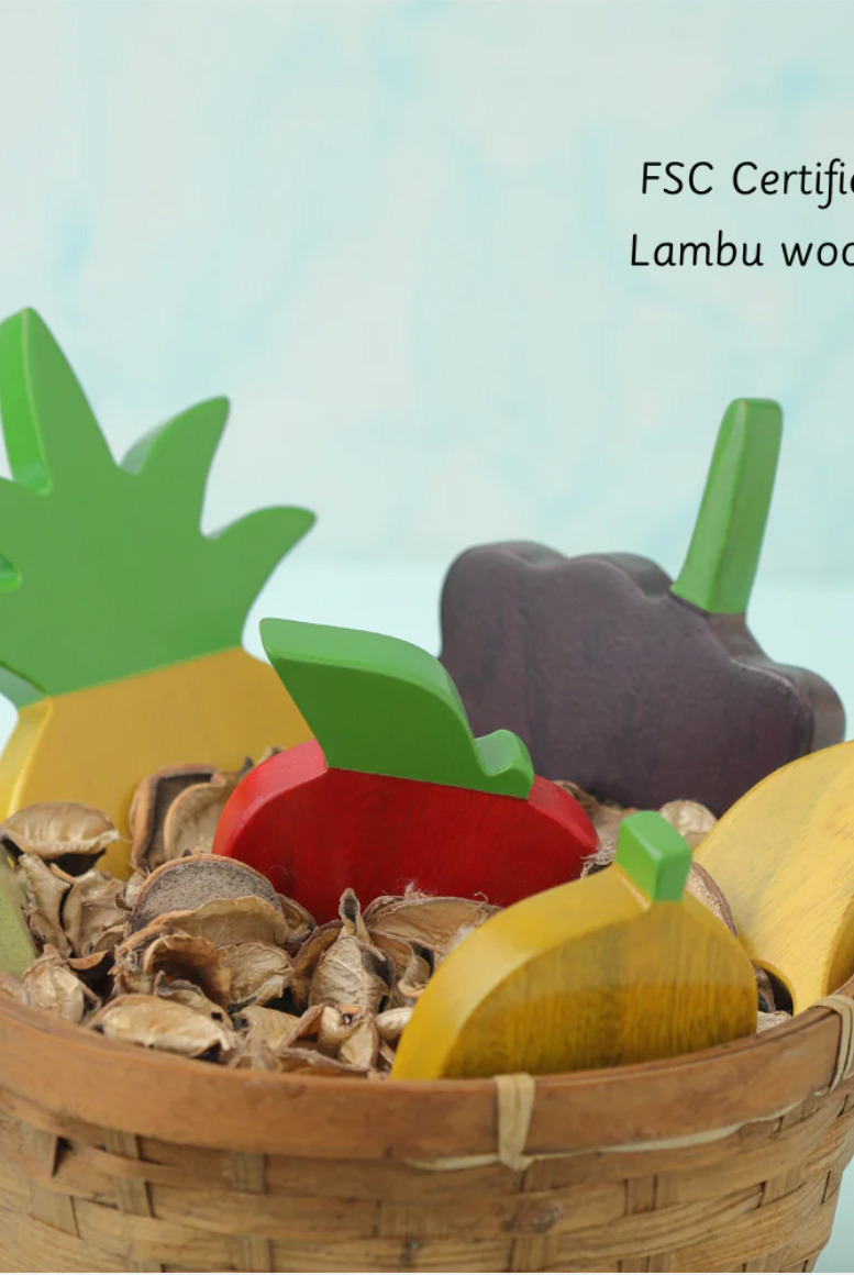 Ariro Toys Montessori Wooden Fruit Puzzle - Nimbu Kids