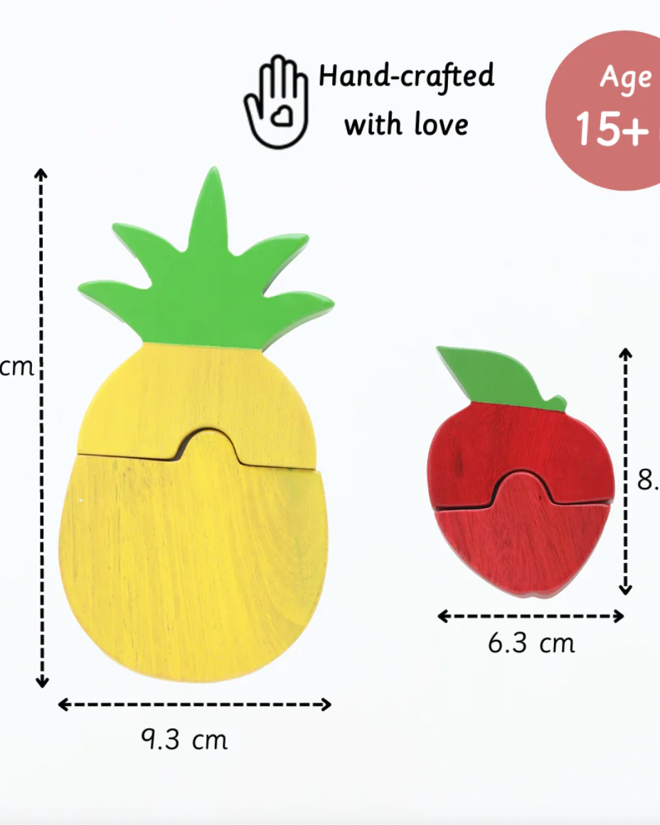 Ariro Toys Montessori Wooden Fruit Puzzle - Nimbu Kids