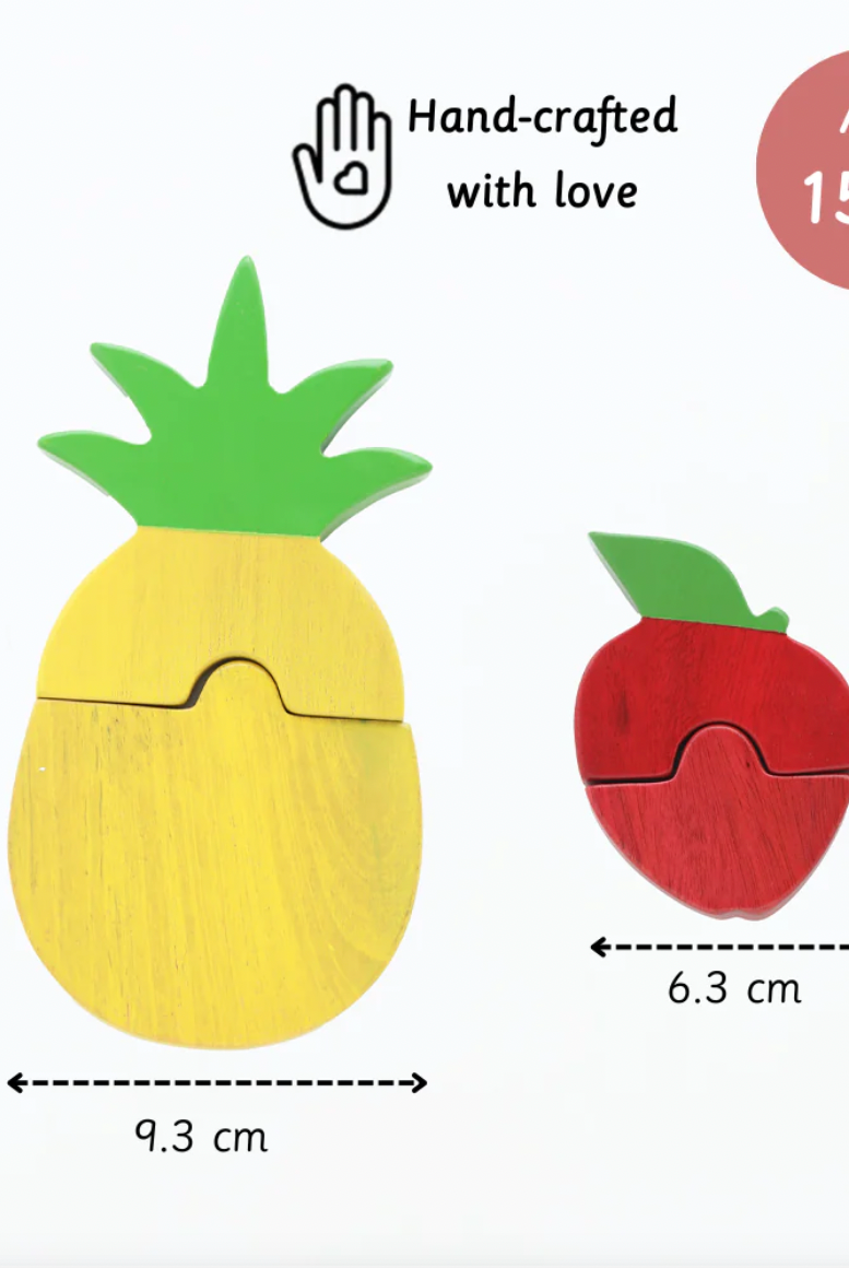 Ariro Toys Montessori Wooden Fruit Puzzle - Nimbu Kids