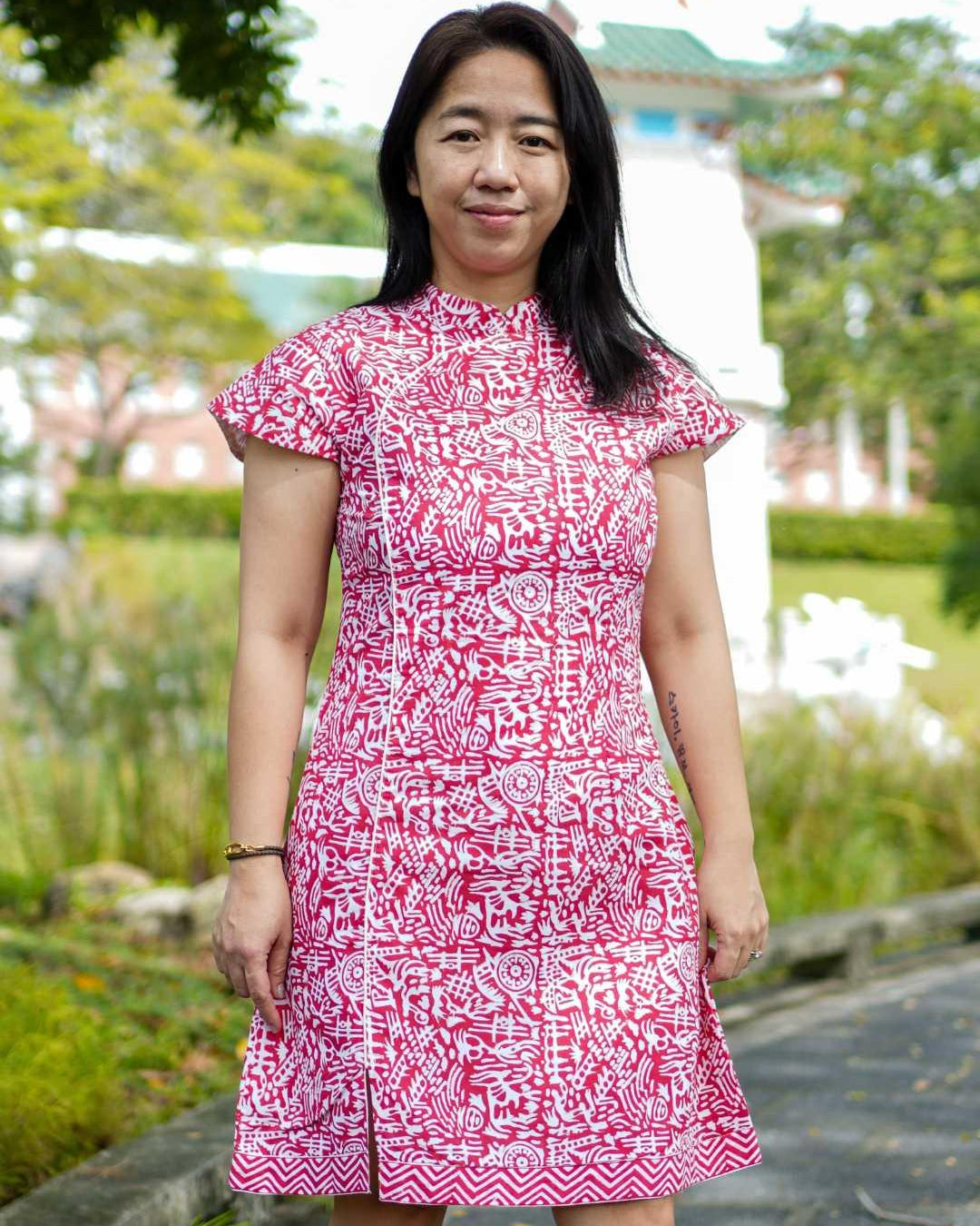 Singapore Red Womens Cheongsam Dress