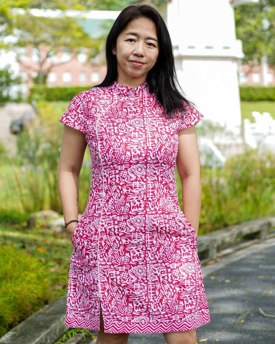 Singapore Red Womens Cheongsam Dress