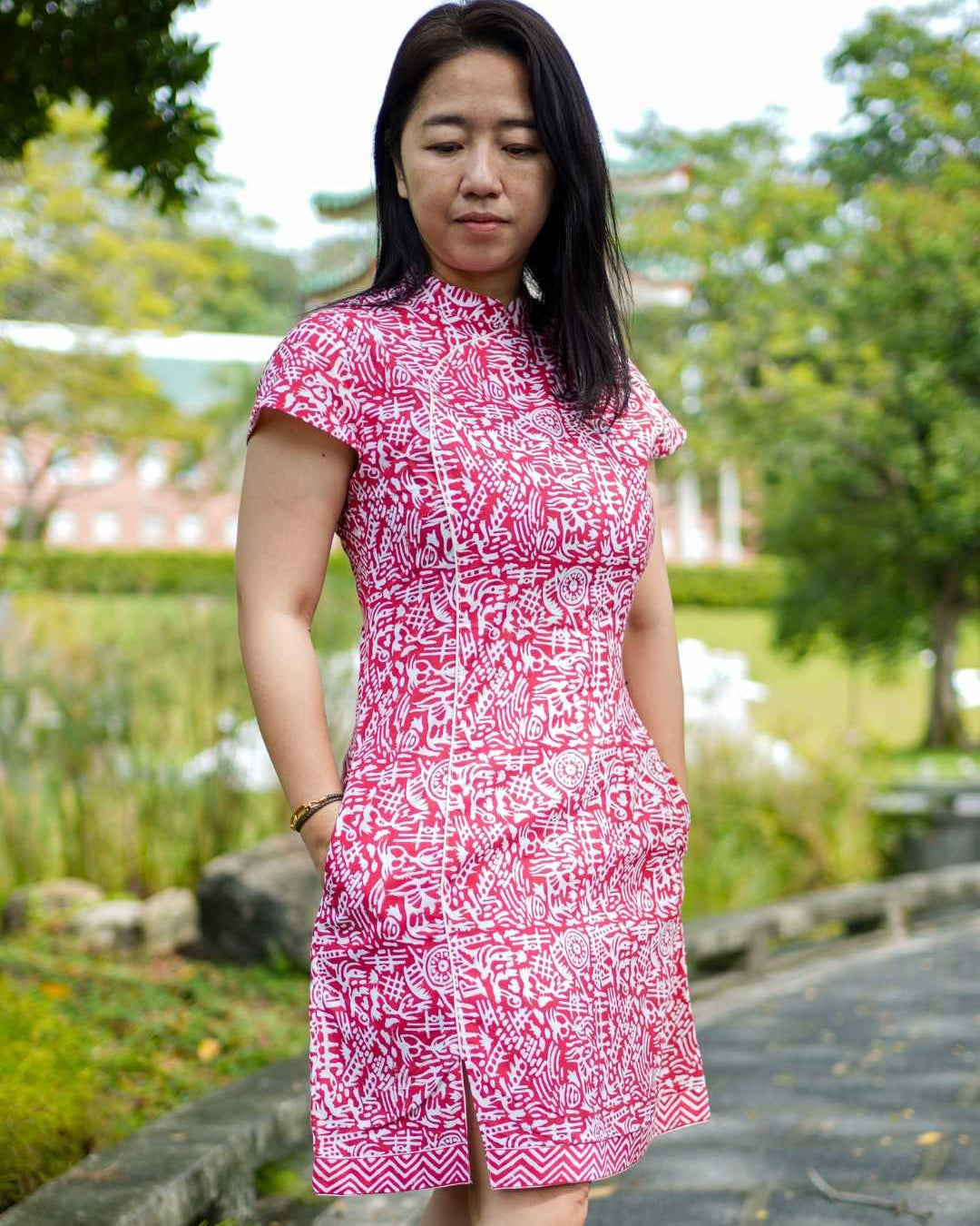 Singapore Red Womens Cheongsam Dress