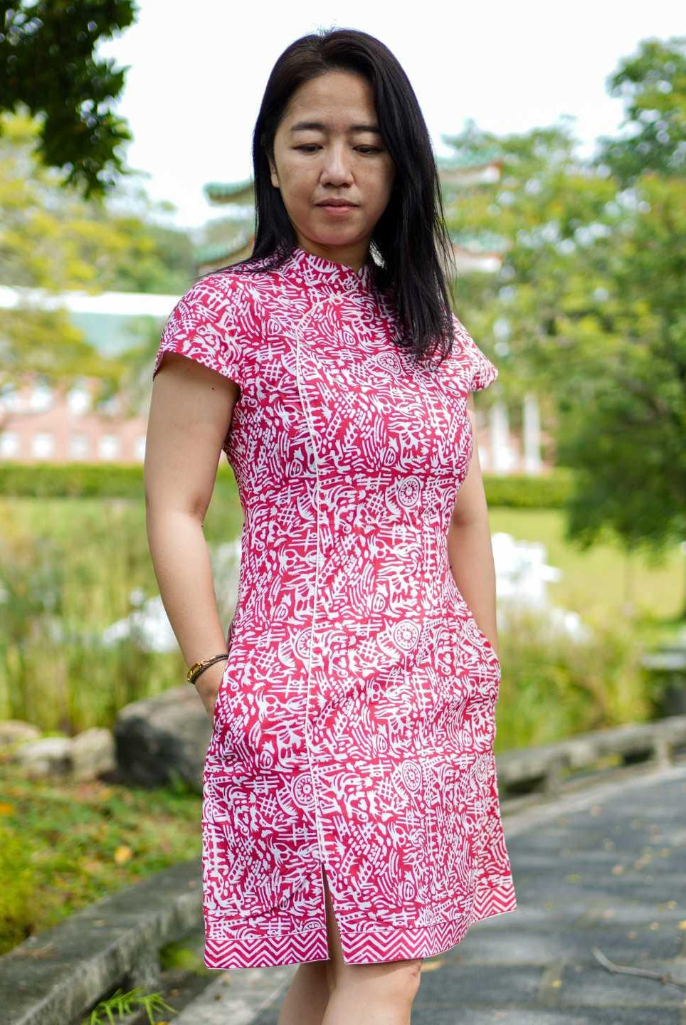 Singapore Red Womens Cheongsam Dress
