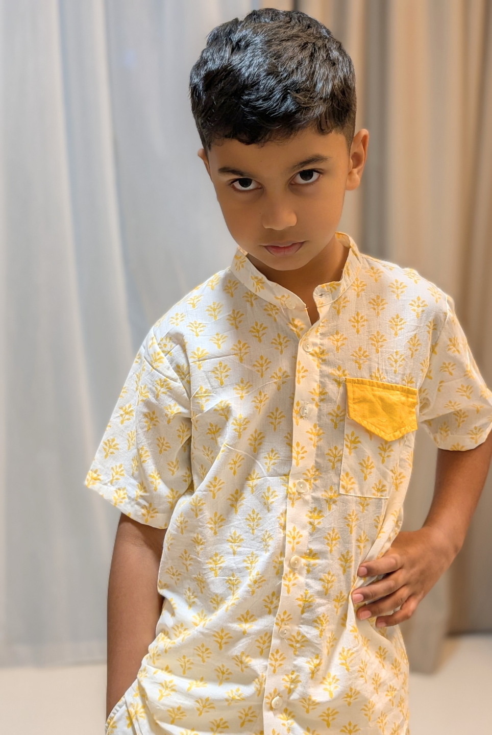 Soft Breeze Unisex Cotton Shirt and short set Nimbu