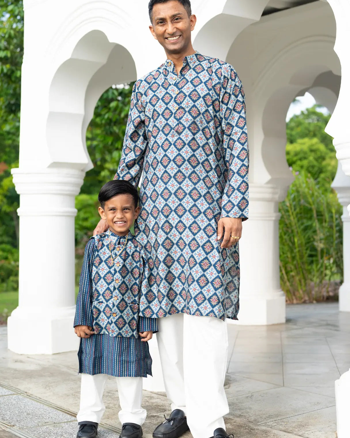 Tara Blue Men's Kurta Pajama Set in Muslin Cotton Nimbu
