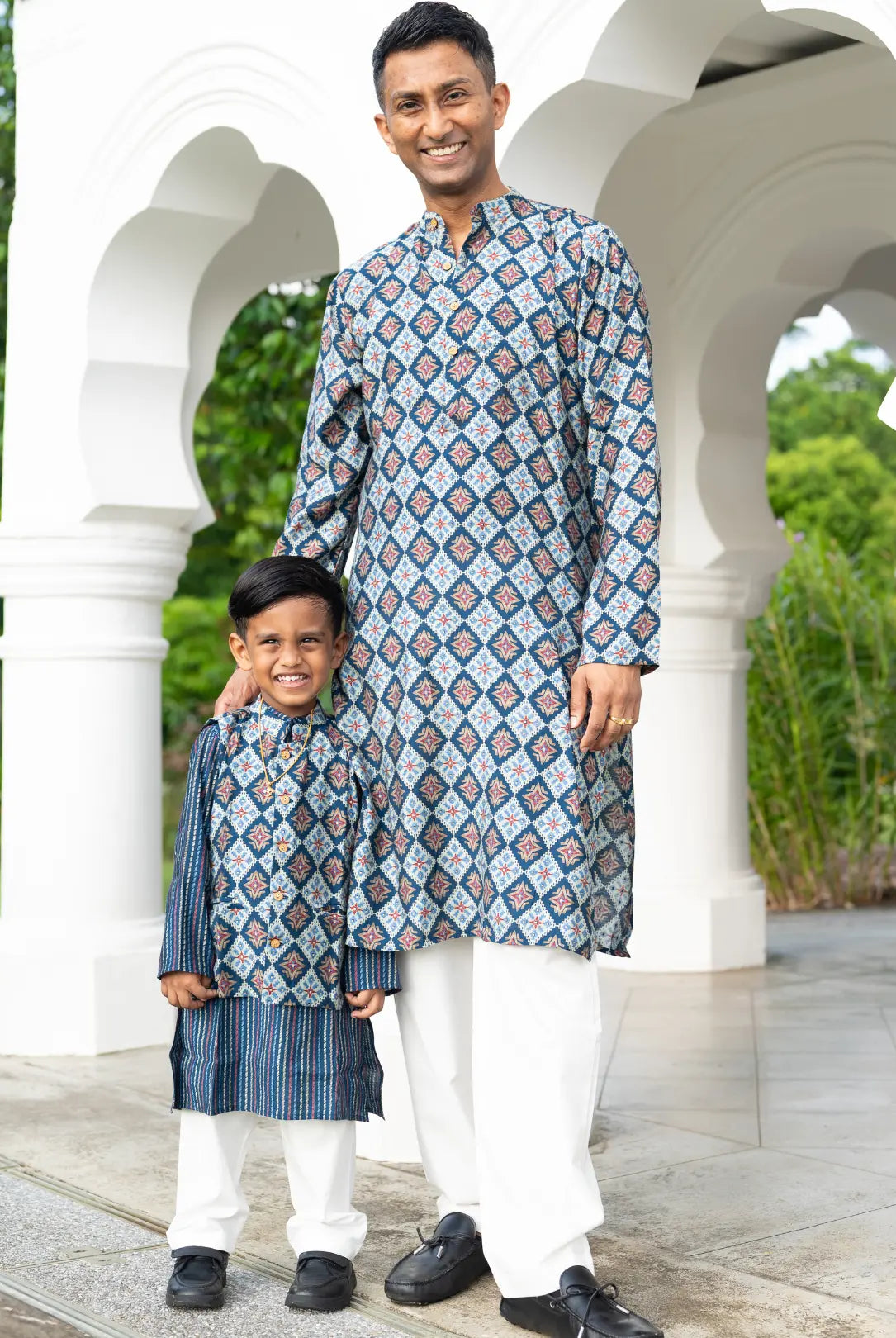Tara Blue Men's Kurta Pajama Set in Muslin Cotton Nimbu