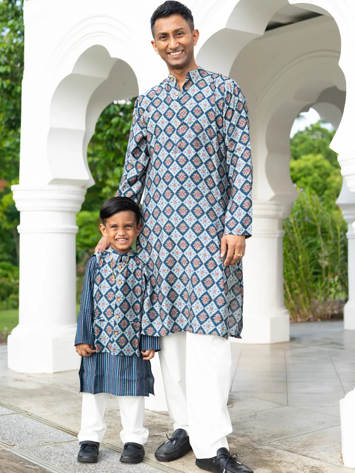 Tara Blue Men's Kurta Pajama Set in Muslin Cotton Nimbu