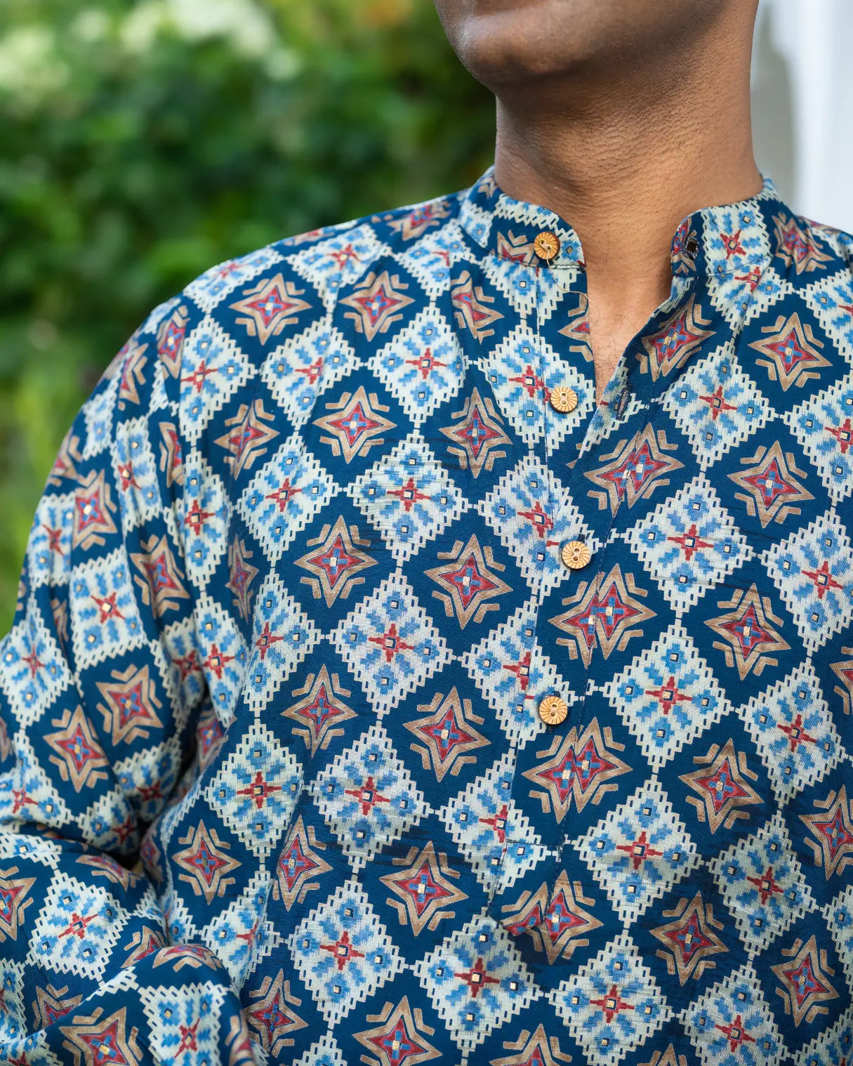 Tara Blue Men's Kurta Pajama Set in Muslin Cotton Nimbu