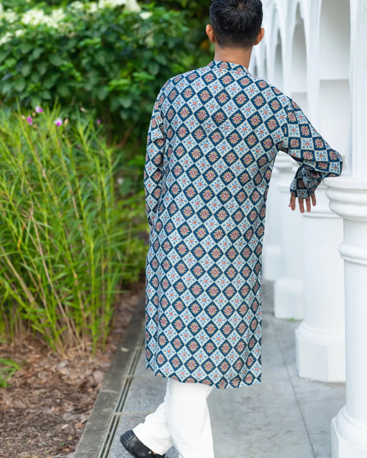 Tara Blue Men's Kurta Pajama Set in Muslin Cotton Nimbu