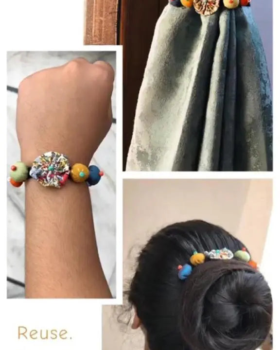 Upcycled Handmade Rakhi - Thread of love Nimbu Kids