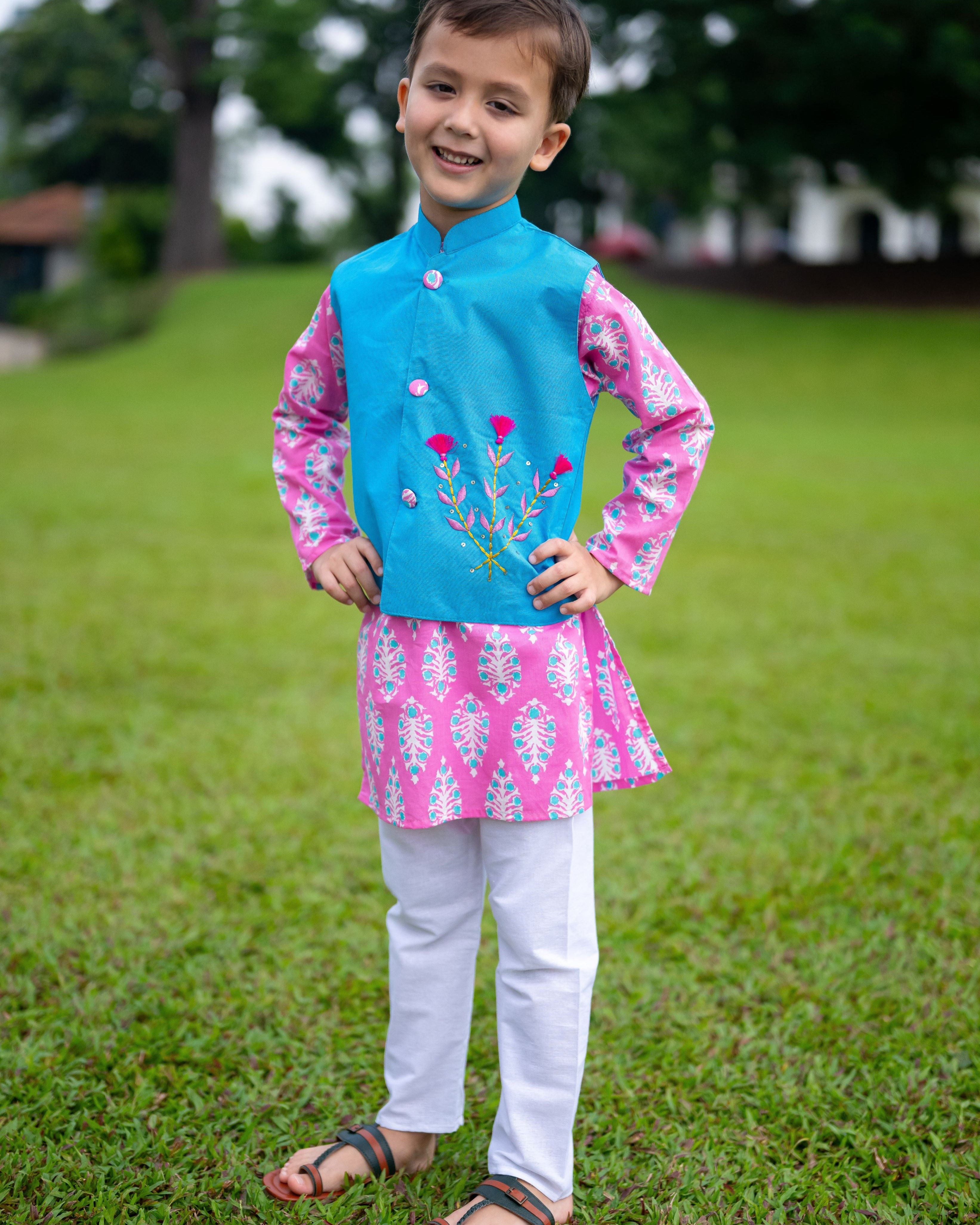 Nimbu Singapore kurta pajama for boys