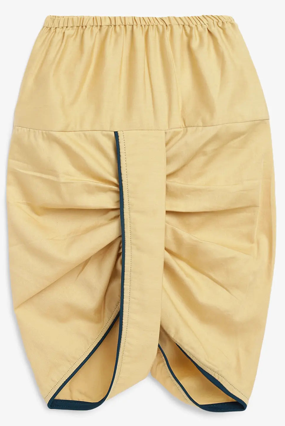 Mehul Cotton Dhoti Kurta in Foil Print in Teal & Gold