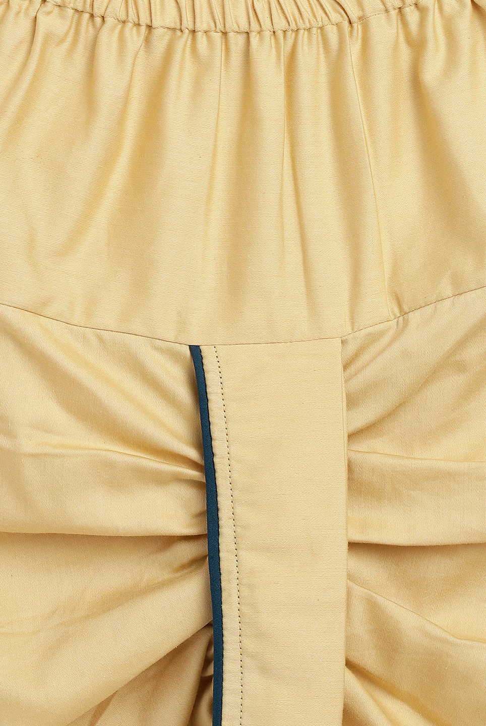 Mehul Cotton Dhoti Kurta in Foil Print in Teal & Gold