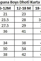 Mehul Cotton Dhoti Kurta in Foil Print in Teal & Gold size chart