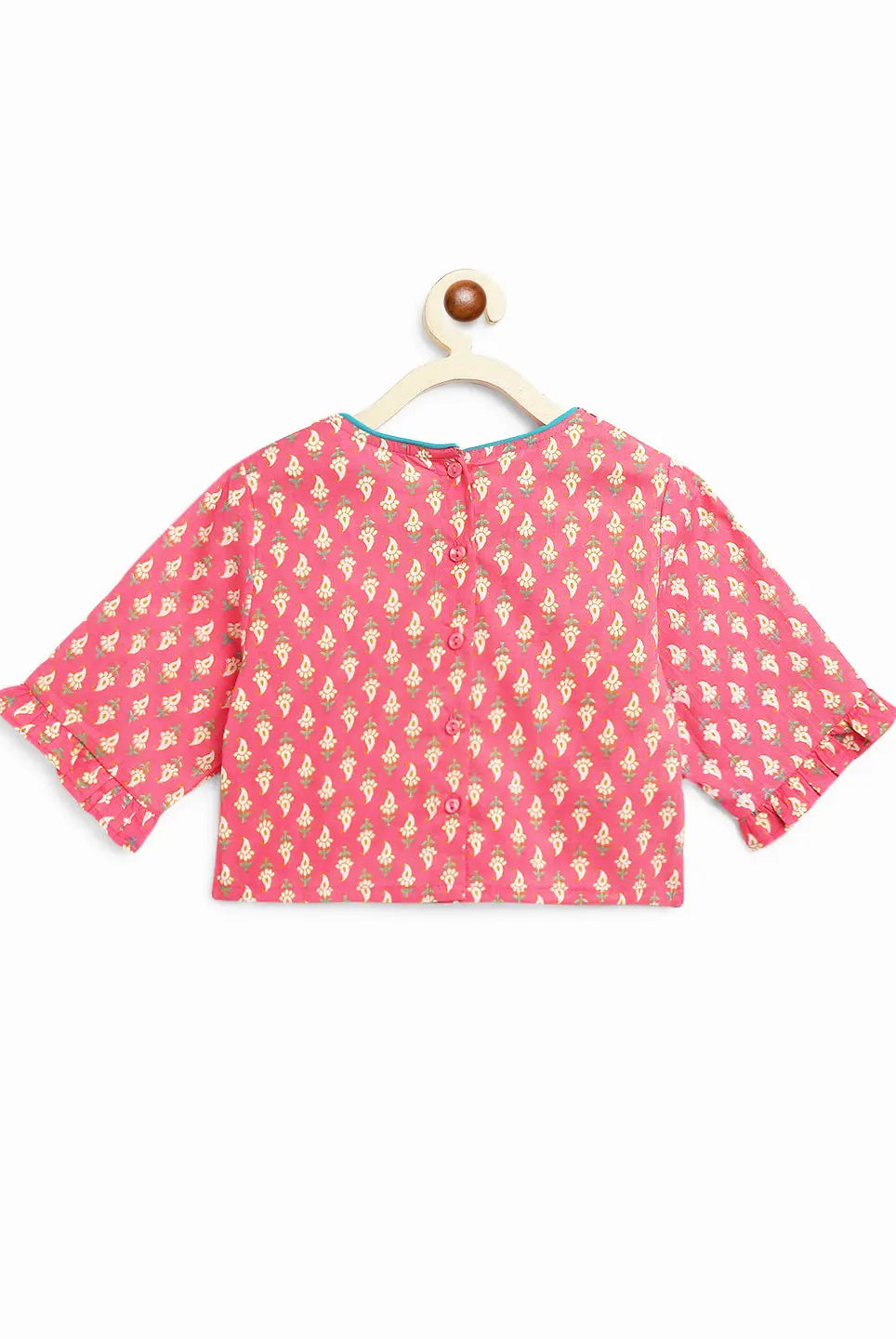 Heer Paisley Pink Lehenga with Angrakha Choli & Dupatta Set