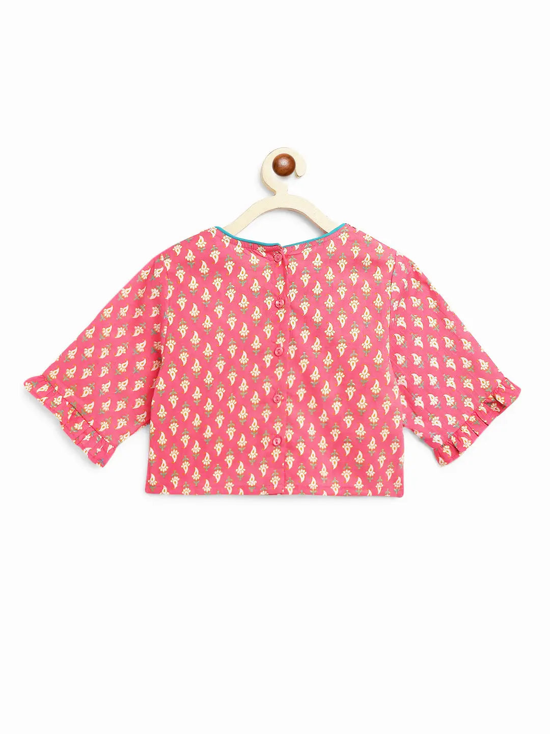 Heer Paisley Pink Lehenga with Angrakha Choli & Dupatta Set