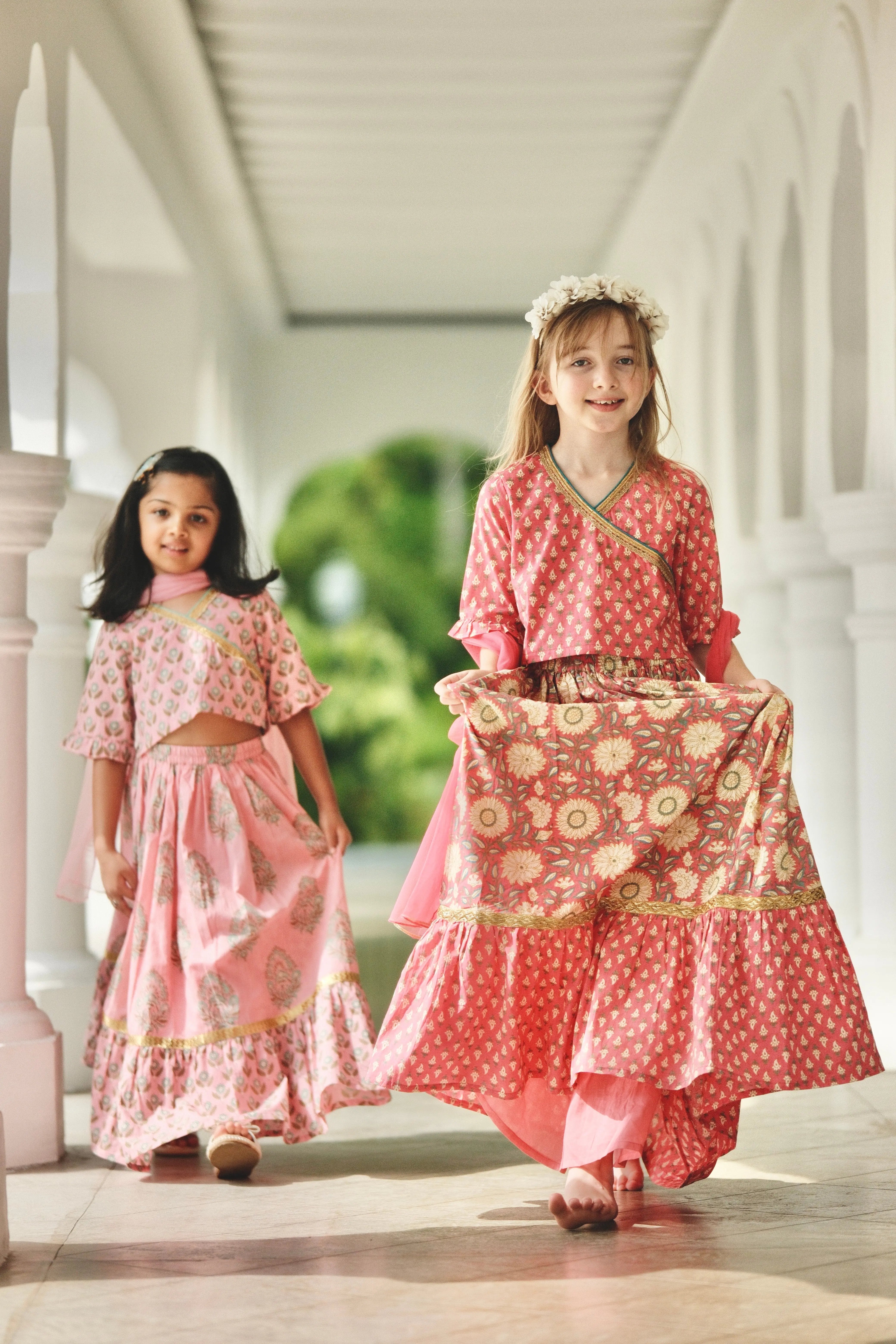 Heer Lehenga with Angrakha Choli & Dupatta Set