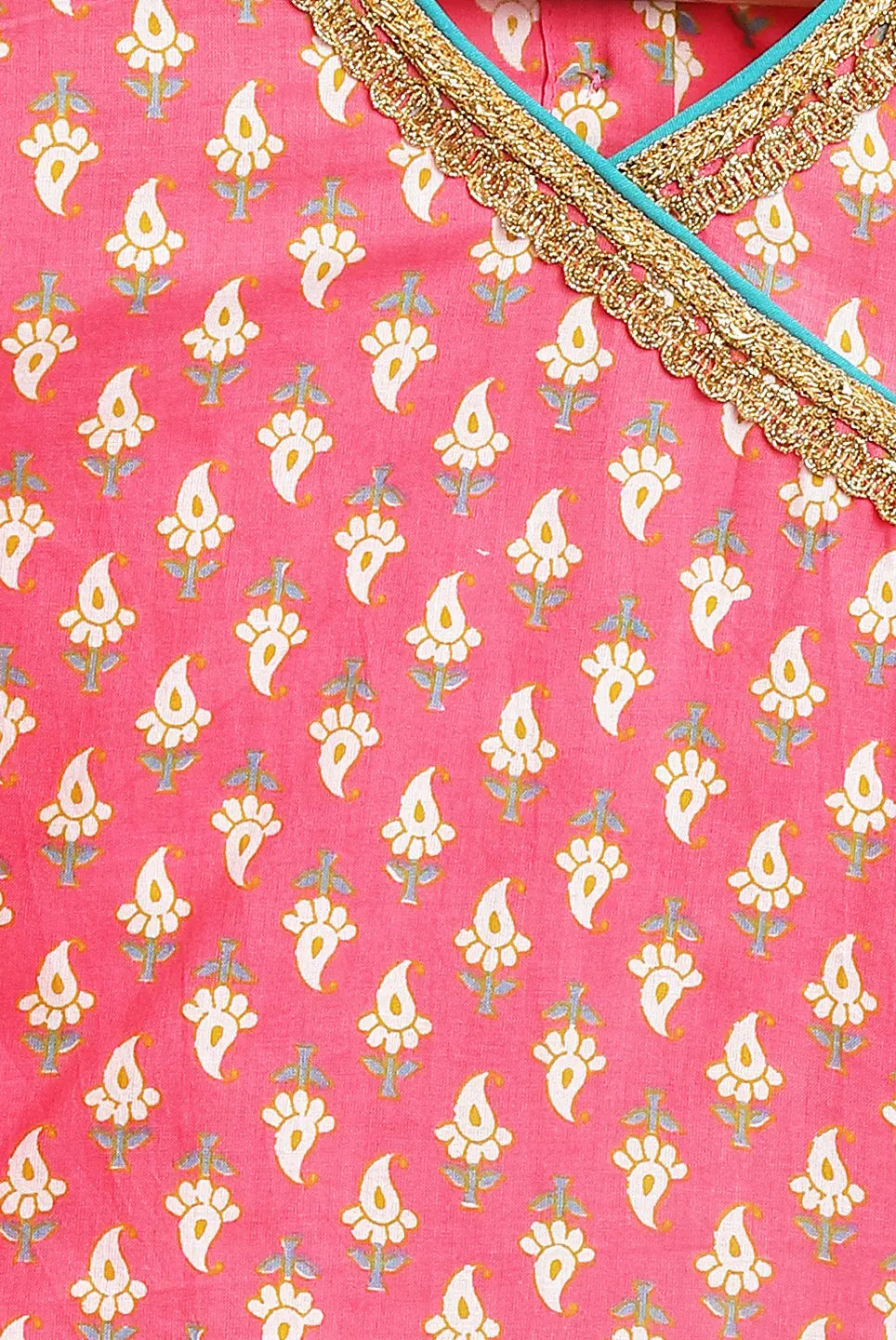 Heer Paisley Pink Lehenga with Angrakha Choli & Dupatta Set