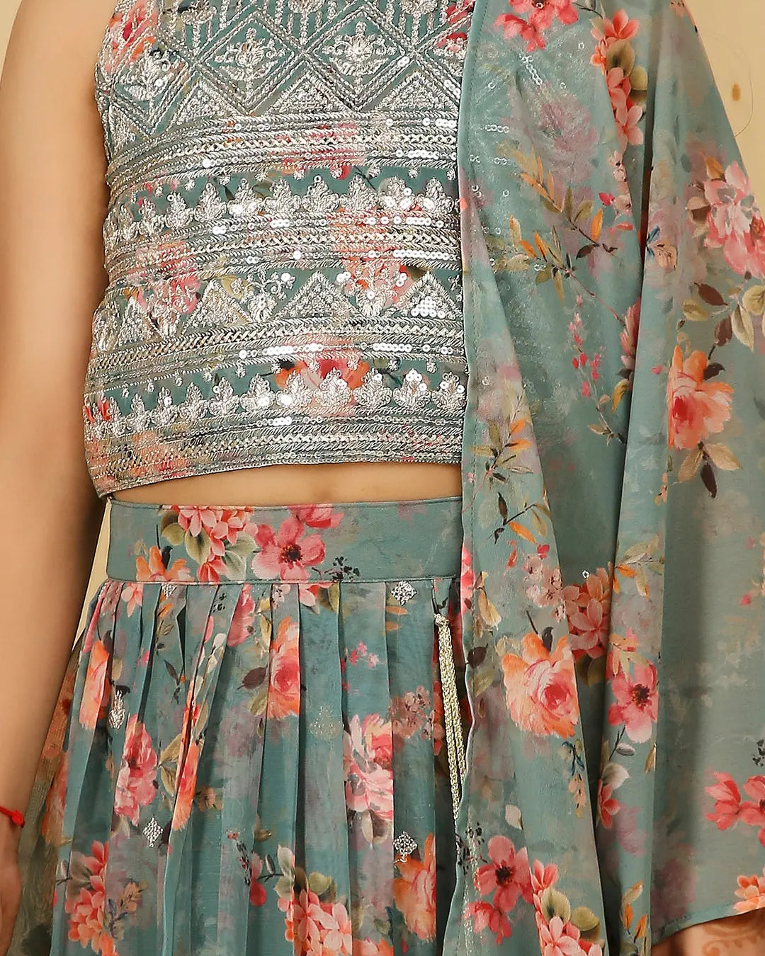 Shanaya Grey Lehengha set Kid1