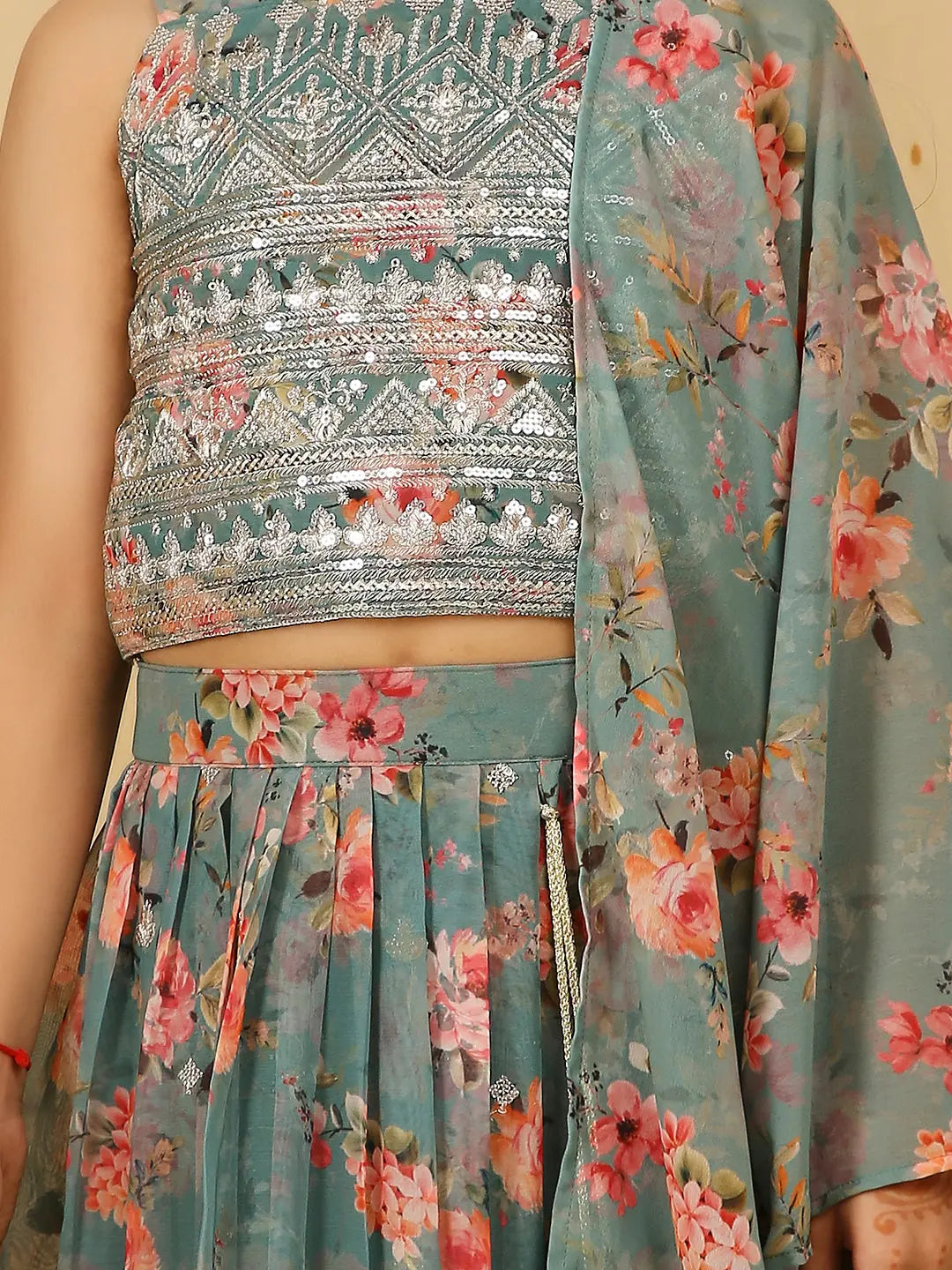 Shanaya Grey Lehengha set Kid1