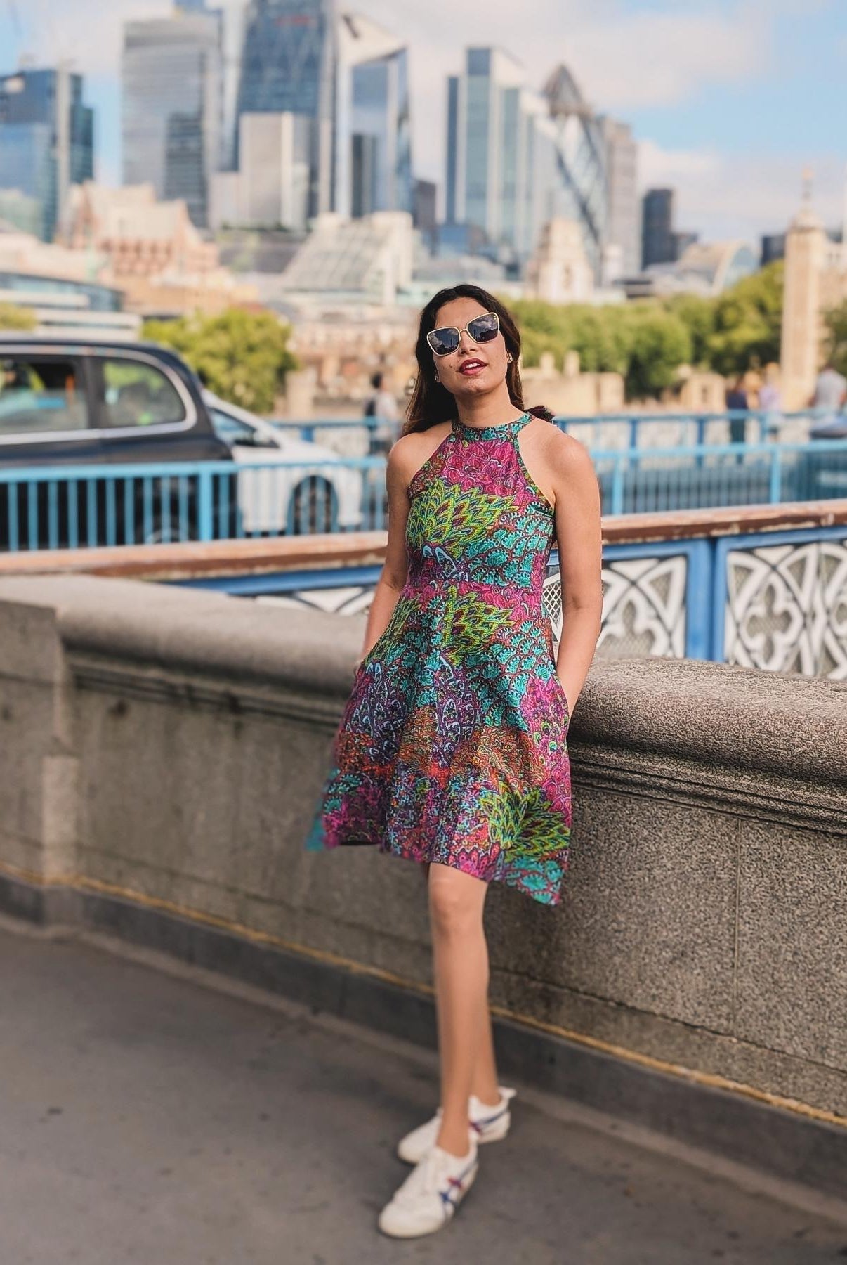 Peru Women's Halter Dress in Muslin Cotton